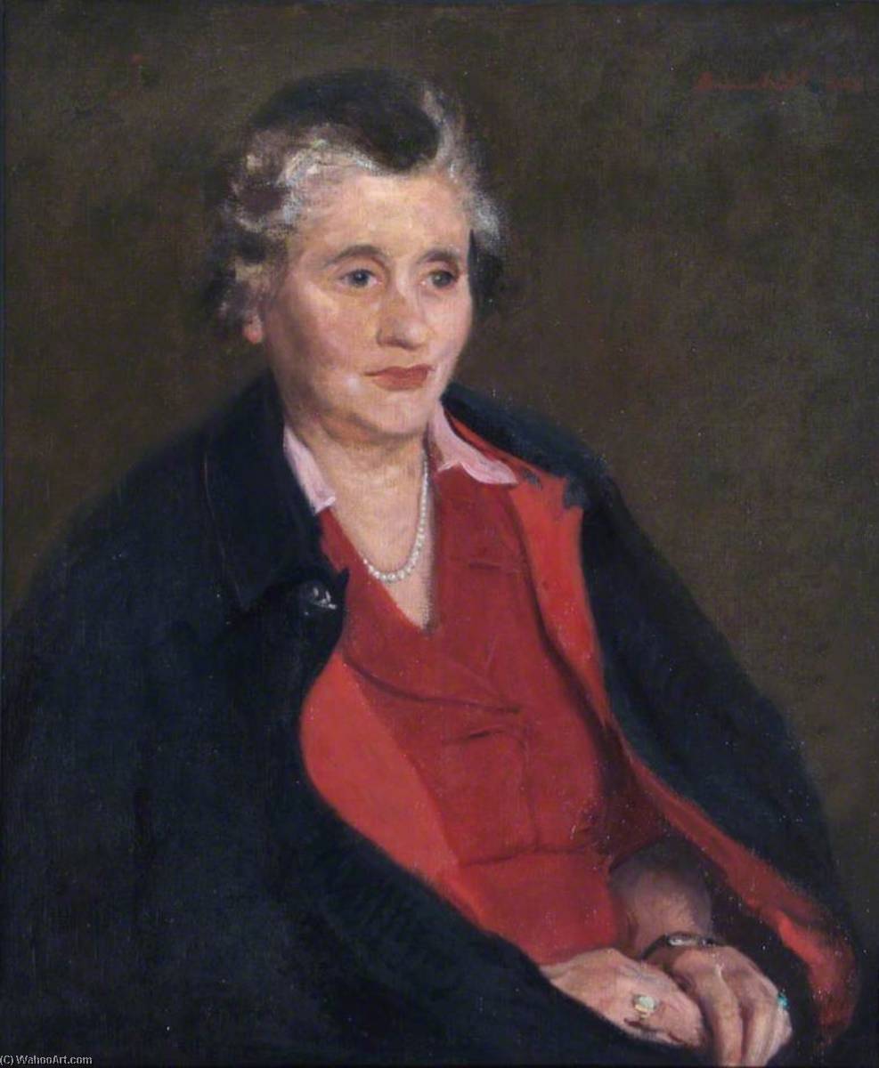 Wikioo.org - The Encyclopedia of Fine Arts - Painting, Artwork by Reginald Grange Brundrit - Miss Dorothy Counsell (1887–1978), Principal of Whitelands College