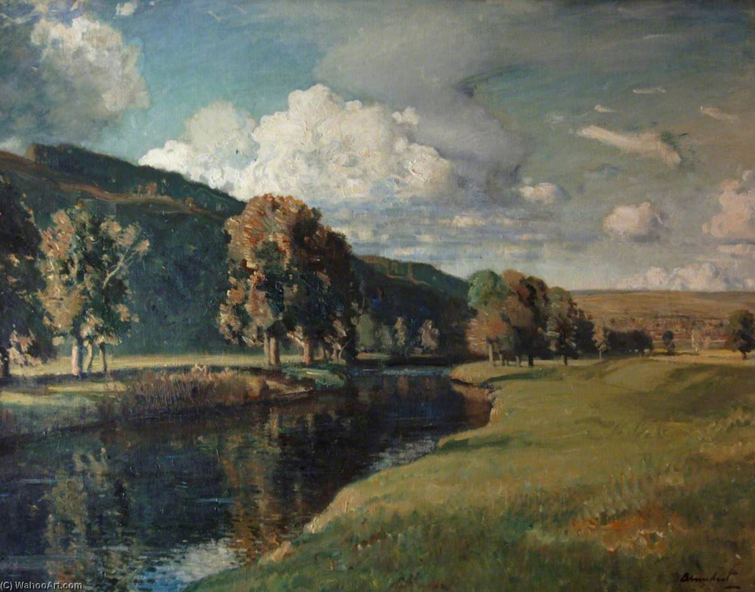 Wikioo.org - The Encyclopedia of Fine Arts - Painting, Artwork by Reginald Grange Brundrit - Autumn by the River