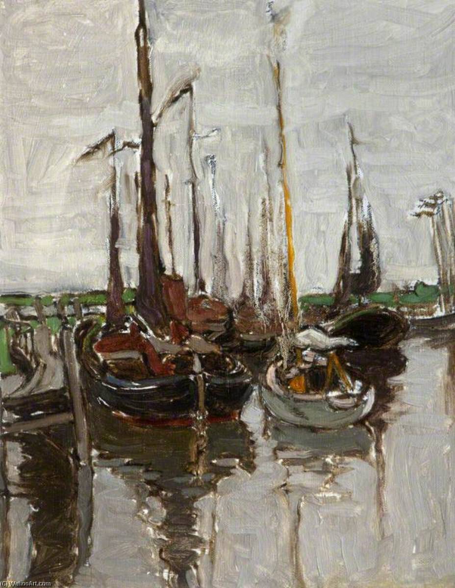 Wikioo.org - The Encyclopedia of Fine Arts - Painting, Artwork by Georgina Moutray Kyle - The Boats at Volendam, Holland