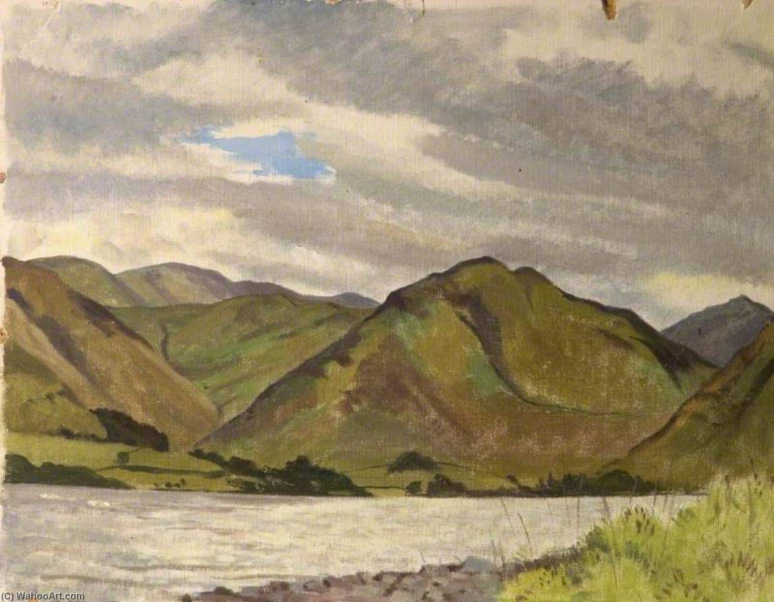 Wikioo.org - The Encyclopedia of Fine Arts - Painting, Artwork by Bertha Ridley Bell - Nabb Hill, Lake District (recto)