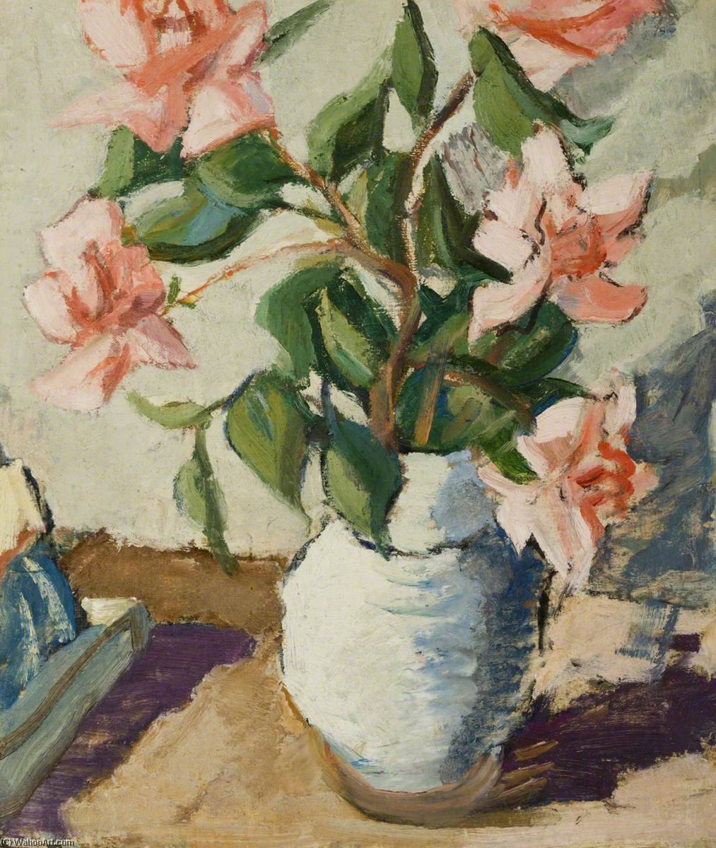Wikioo.org - The Encyclopedia of Fine Arts - Painting, Artwork by John Maclauchlan Milne - Pink Roses