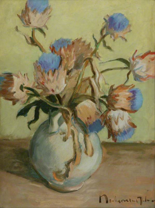 Wikioo.org - The Encyclopedia of Fine Arts - Painting, Artwork by John Maclauchlan Milne - Artichoke Flowers