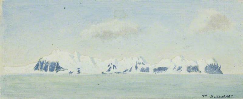 Wikioo.org - The Encyclopedia of Fine Arts - Painting, Artwork by Roger Pocock - Spitsbergen Entrance to Is Fiord on the Right, North of Ice Fiord