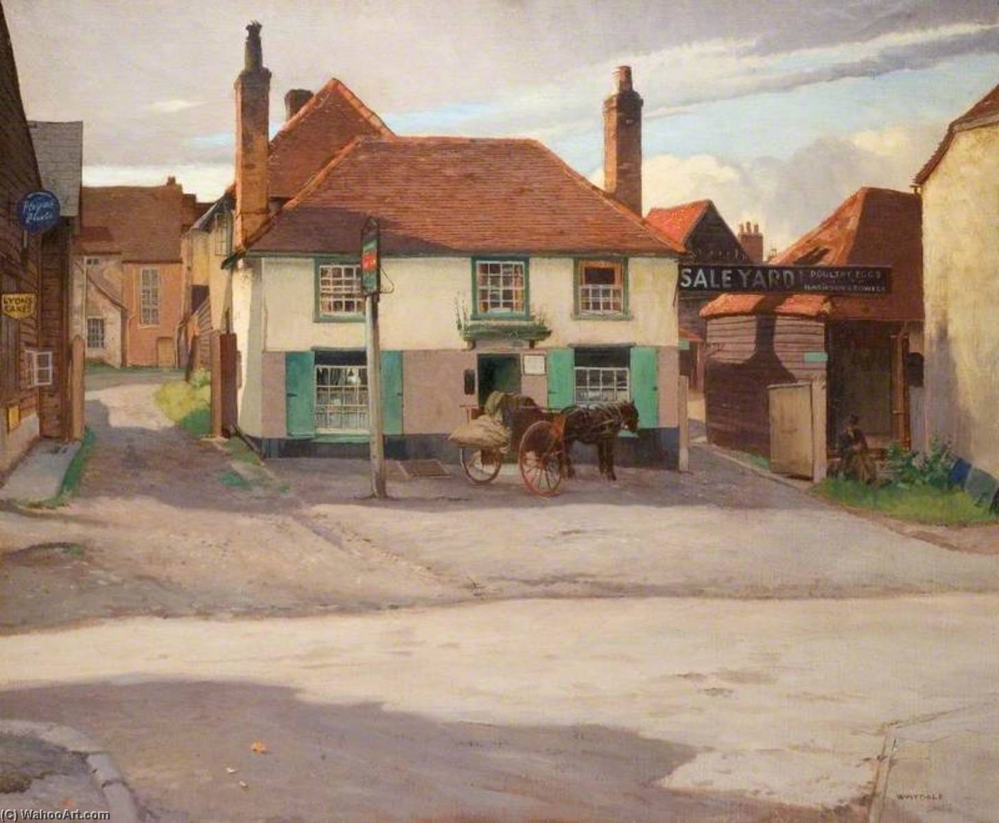 Wikioo.org - The Encyclopedia of Fine Arts - Painting, Artwork by Ernest Herbert Whydale - Nash and Rowley Saleyard, Royston