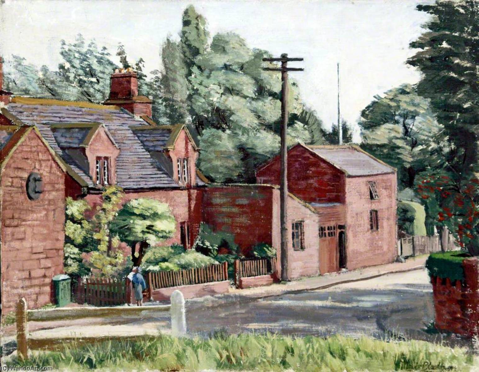 WikiOO.org - Encyclopedia of Fine Arts - Lukisan, Artwork Mavis Blackburn - Red Brick Cottages