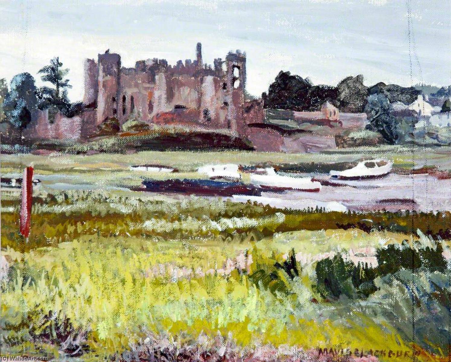 WikiOO.org - Encyclopedia of Fine Arts - Lukisan, Artwork Mavis Blackburn - Laugharne Castle