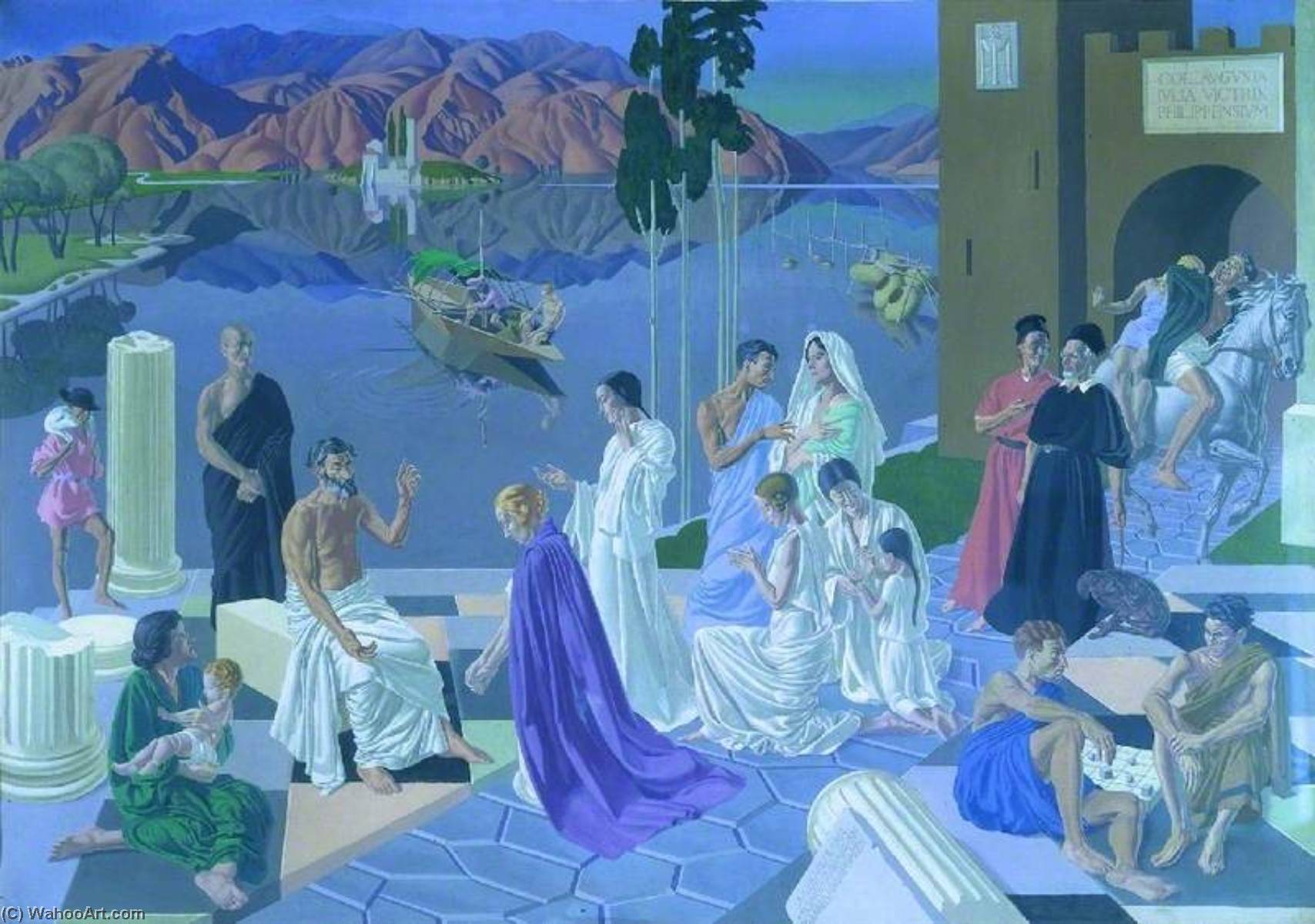Wikioo.org - The Encyclopedia of Fine Arts - Painting, Artwork by Edward Irvine Halliday - St Paul Meeting Lydia of Thyatira