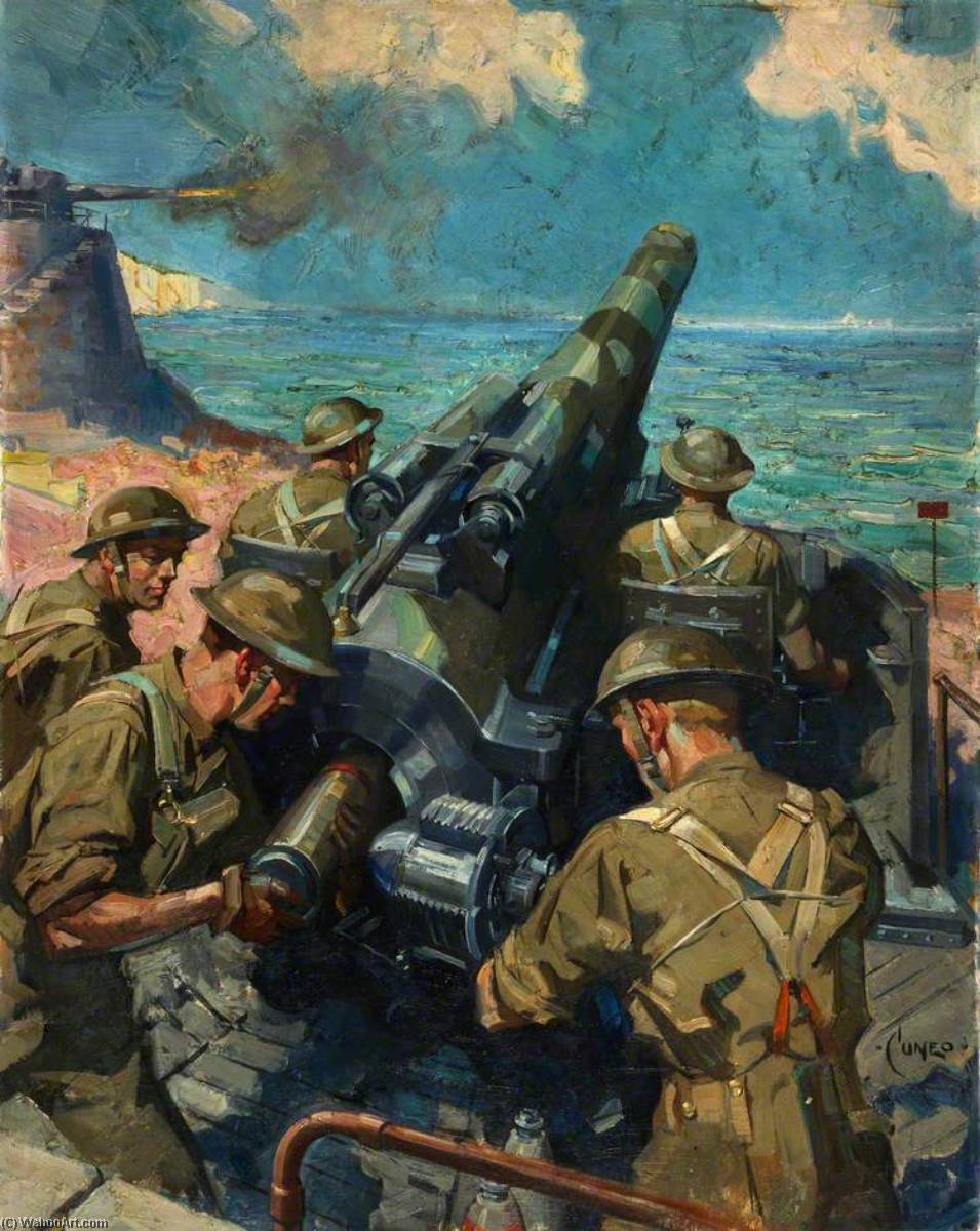 Wikioo.org - The Encyclopedia of Fine Arts - Painting, Artwork by Terence Tenison Cuneo - Coastal Battery Scene