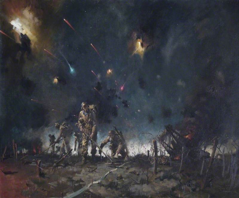 Wikioo.org - The Encyclopedia of Fine Arts - Painting, Artwork by Terence Tenison Cuneo - The Royal Engineers Clearing the Mine Fields at the Start of the Battle of El Alamein, 23 October 1942