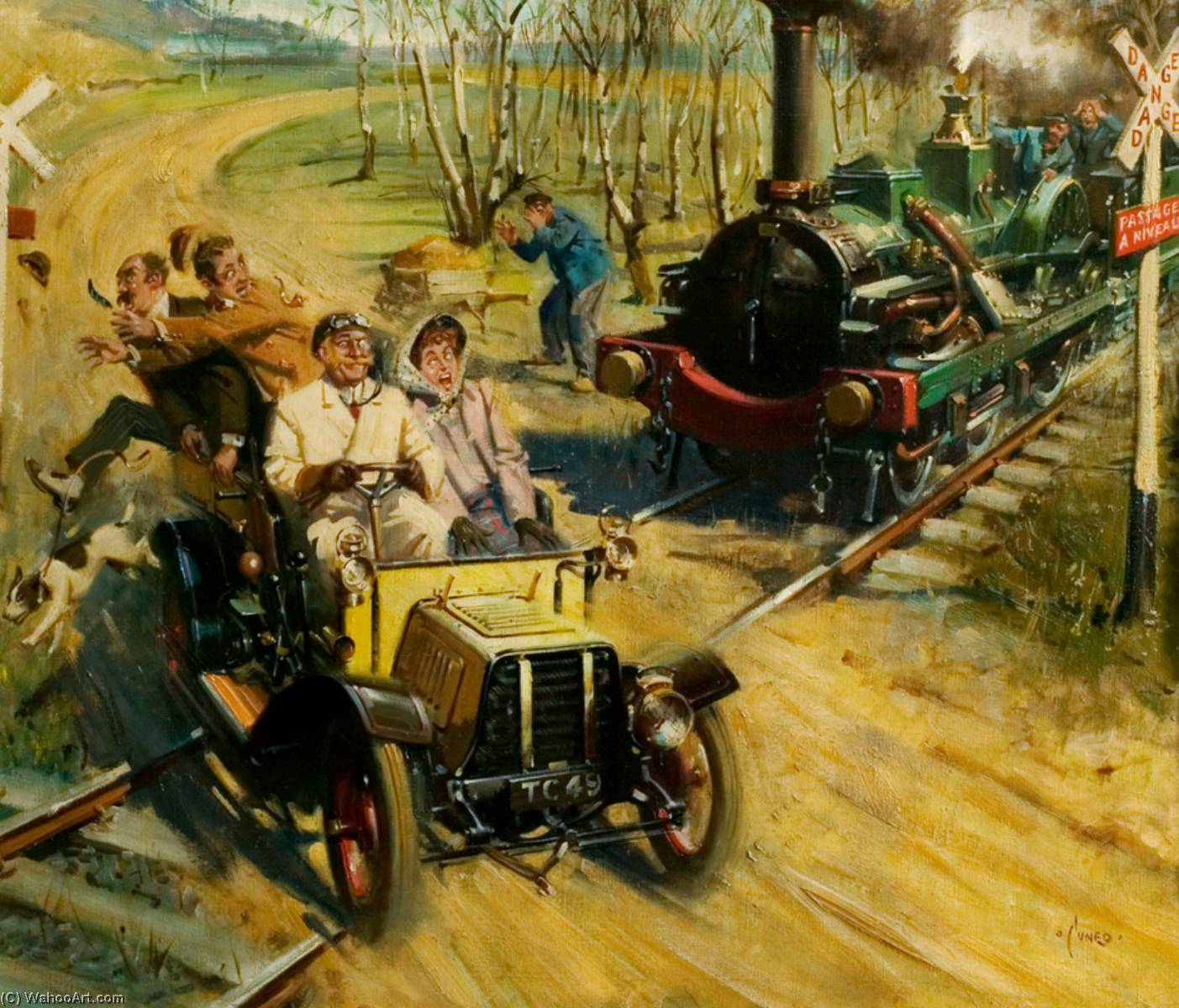 WikiOO.org - Εγκυκλοπαίδεια Καλών Τεχνών - Ζωγραφική, έργα τέχνης Terence Tenison Cuneo - Veteran Crossing a French Railway