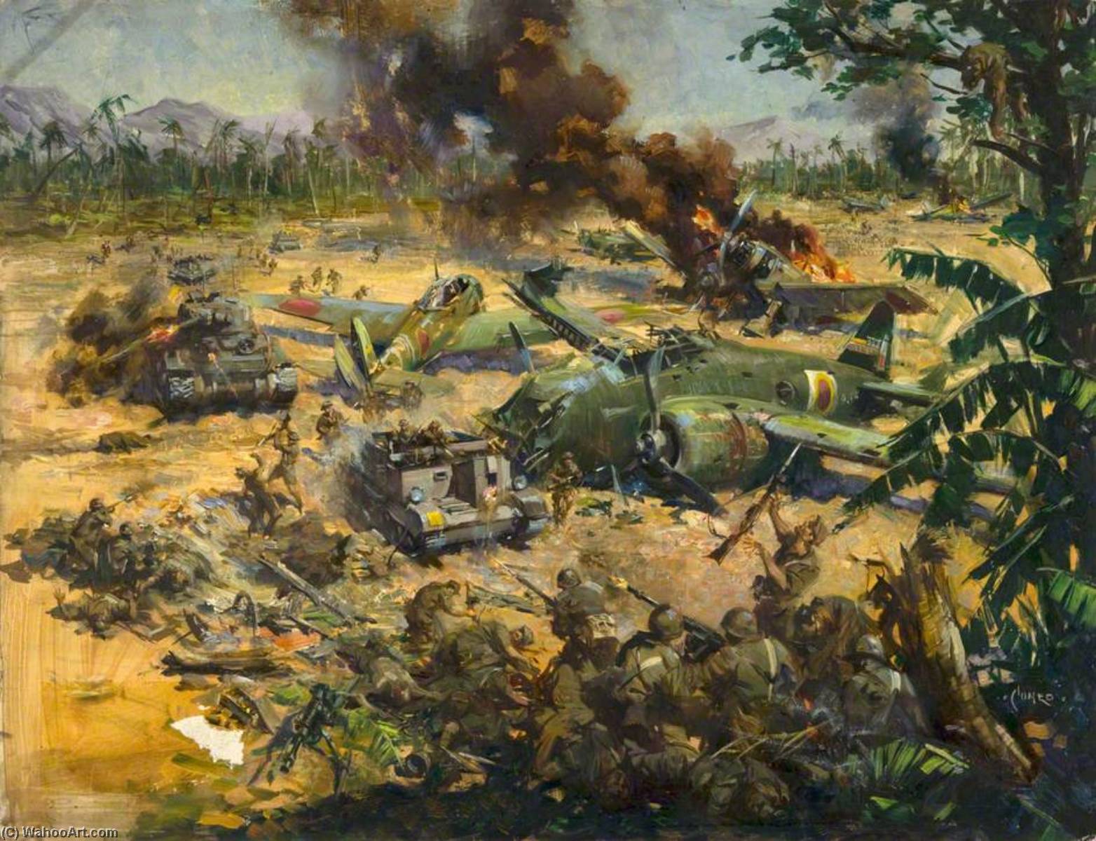 Wikioo.org - The Encyclopedia of Fine Arts - Painting, Artwork by Terence Tenison Cuneo - Invasion Scene in Far East