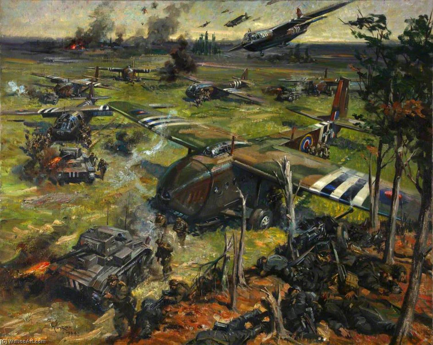 Wikioo.org - The Encyclopedia of Fine Arts - Painting, Artwork by Terence Tenison Cuneo - Invasion Scene