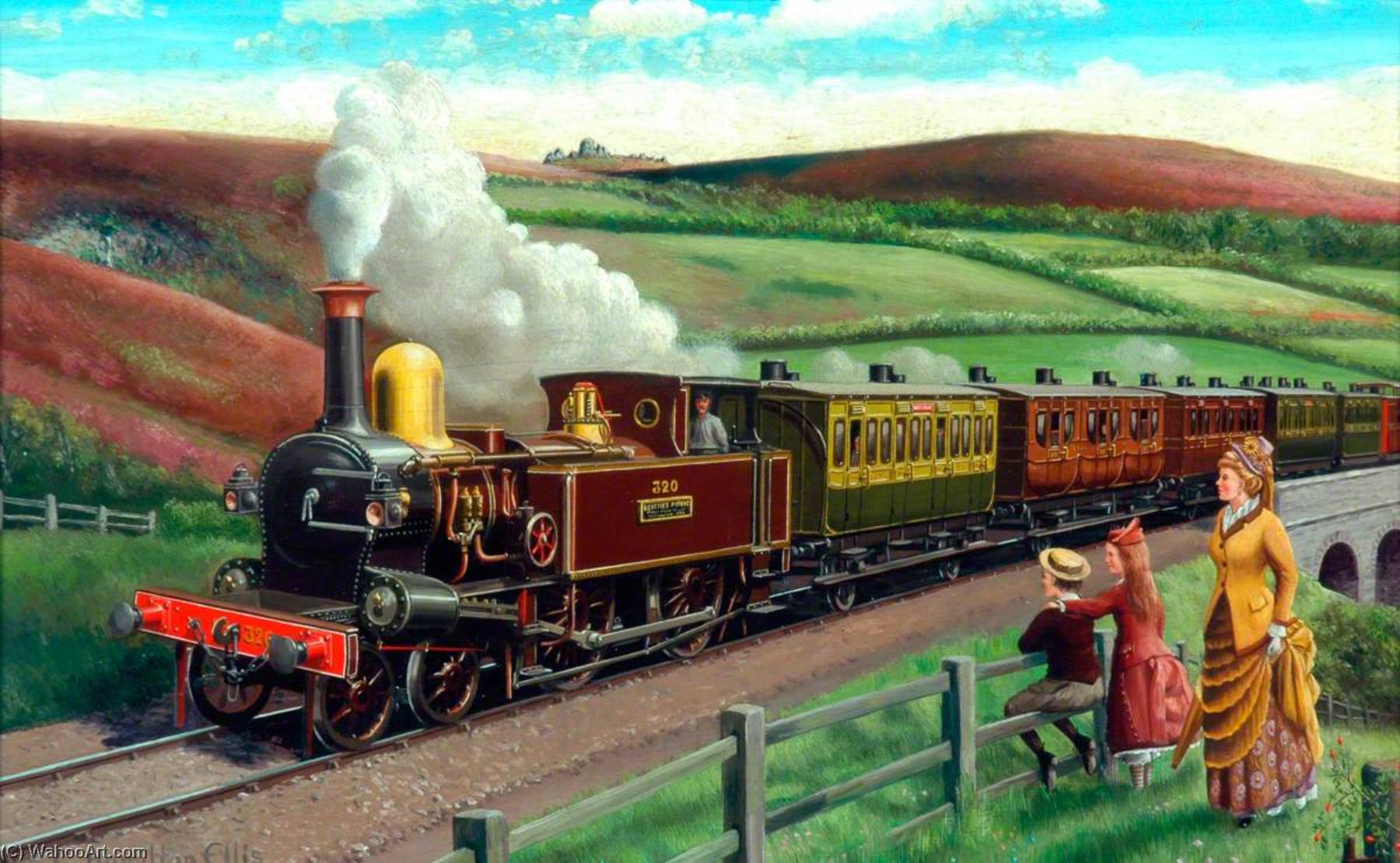 WikiOO.org - Enciclopédia das Belas Artes - Pintura, Arte por Cuthbert Hamilton Ellis - London and South Western Railway 4–4–0 Beattie Tank Locomotive