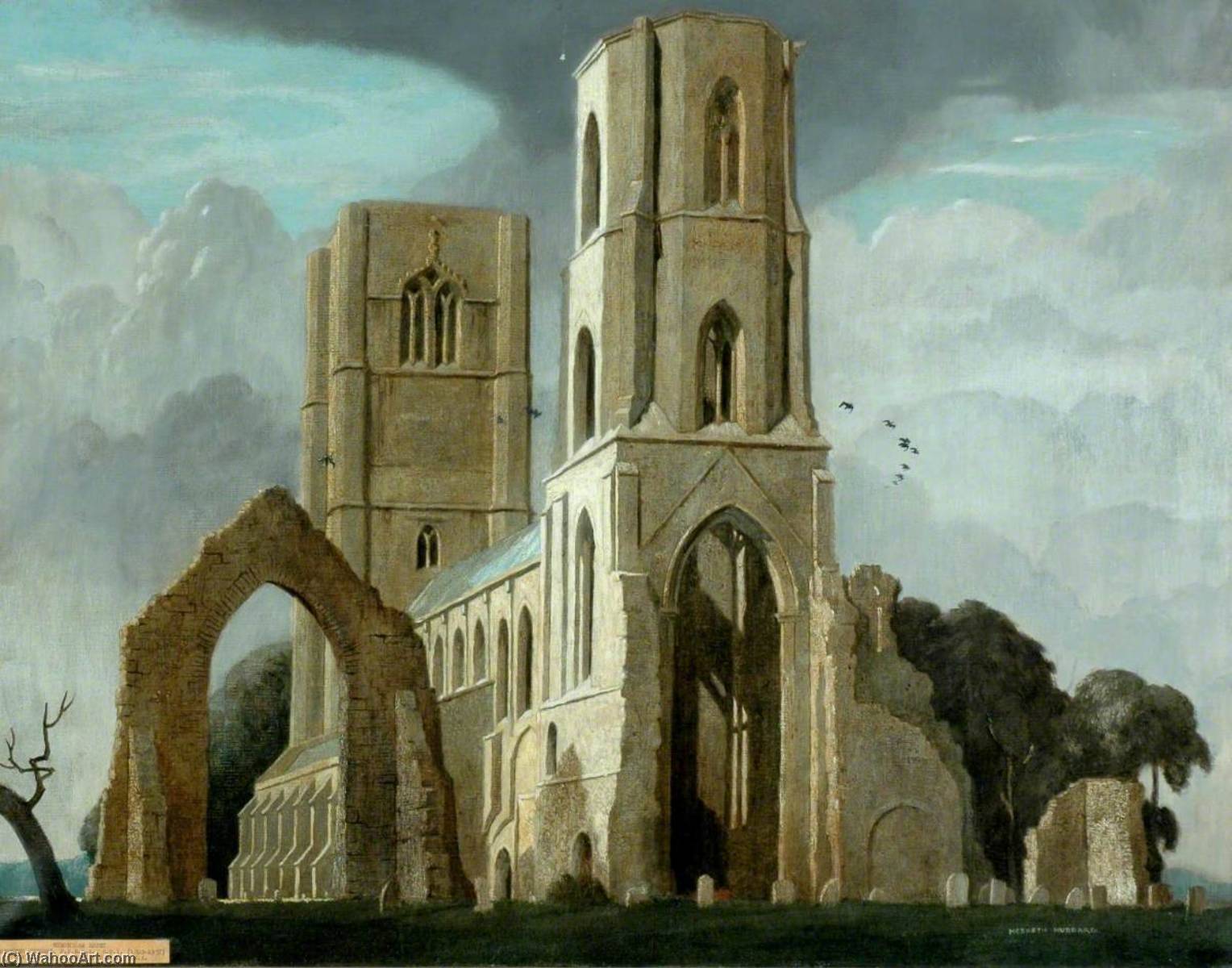 Wikioo.org - The Encyclopedia of Fine Arts - Painting, Artwork by Eric Hesketh Hubbard - Wymondham Abbey, Norfolk