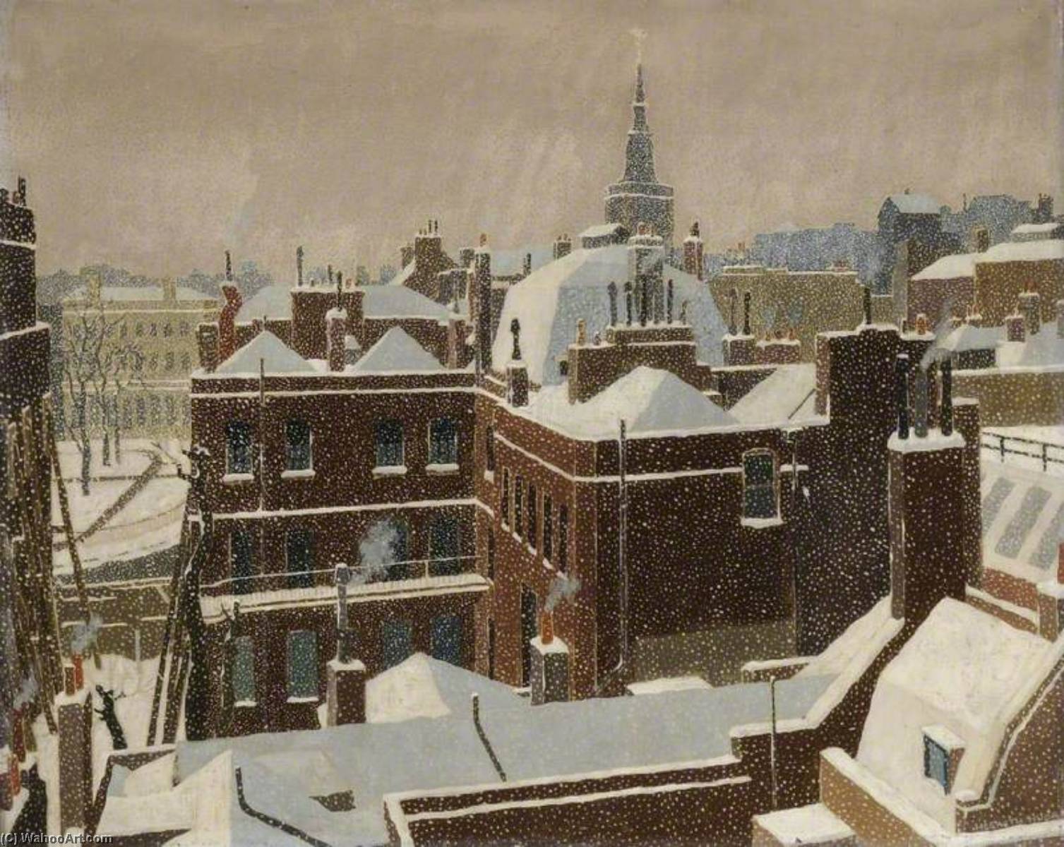 Wikioo.org - The Encyclopedia of Fine Arts - Painting, Artwork by Eric Hesketh Hubbard - A London Winter View