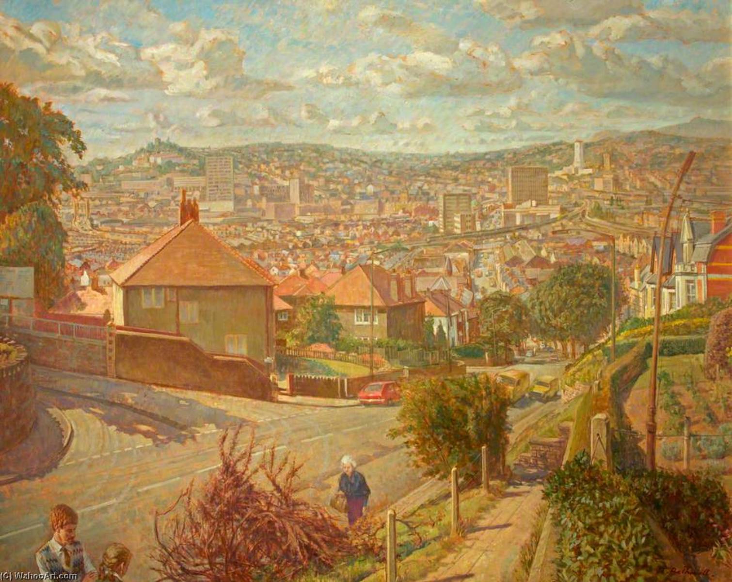 Wikioo.org - The Encyclopedia of Fine Arts - Painting, Artwork by Thomas Roland Rathmell - Newport from Christchurch Road