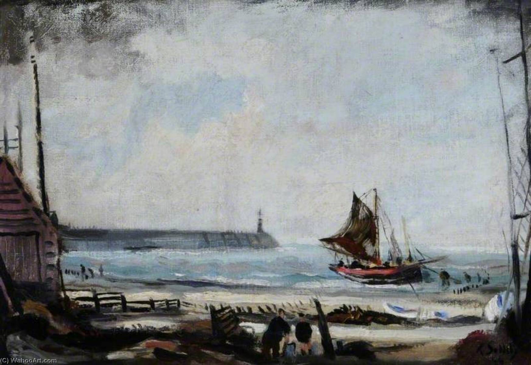 Wikioo.org - The Encyclopedia of Fine Arts - Painting, Artwork by Rowland Suddaby - Coast Scene near the Stour Estuary, Suffolk