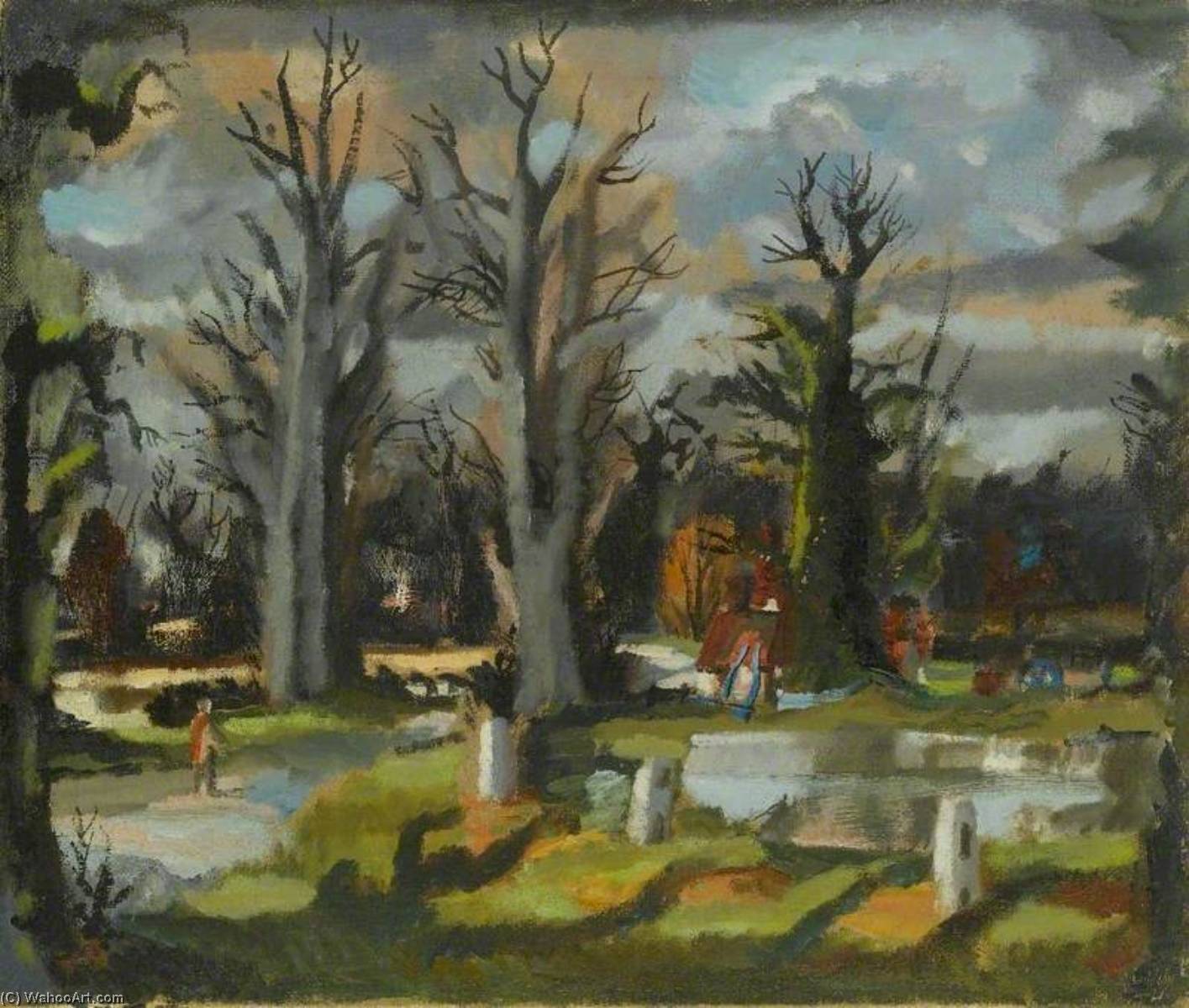 Wikioo.org - The Encyclopedia of Fine Arts - Painting, Artwork by Rowland Suddaby - Winter Landscape, near Lavenham