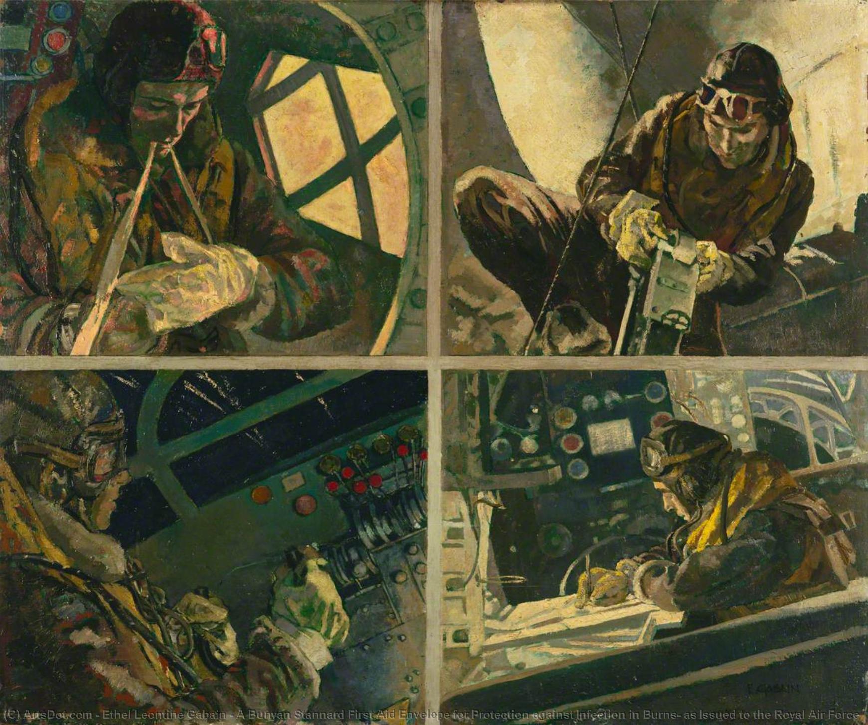 Wikioo.org - The Encyclopedia of Fine Arts - Painting, Artwork by Ethel Leontine Gabain - A Bunyan Stannard First Aid Envelope for Protection against Infection in Burns, as Issued to the Royal Air Force