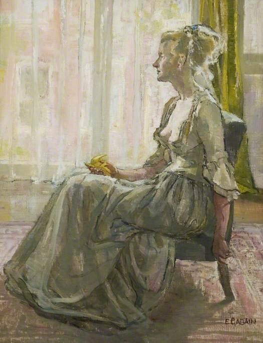 Wikioo.org - The Encyclopedia of Fine Arts - Painting, Artwork by Ethel Leontine Gabain - The Bride and the Canary