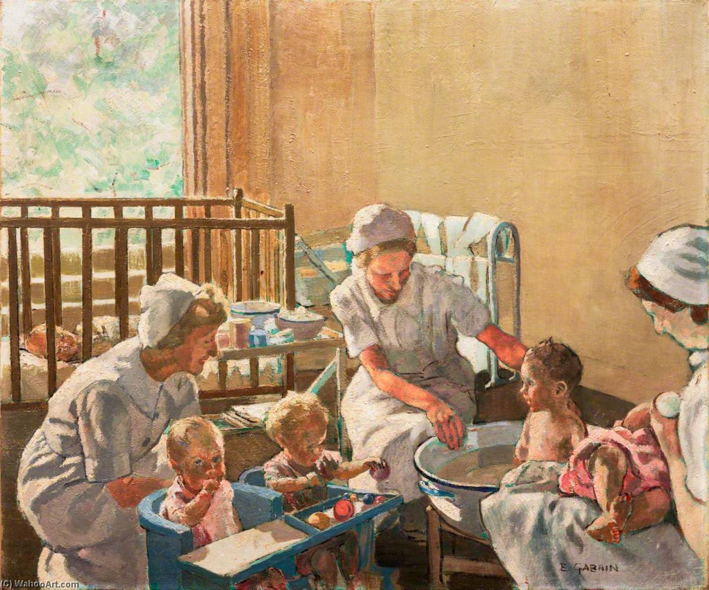 Wikioo.org - The Encyclopedia of Fine Arts - Painting, Artwork by Ethel Leontine Gabain - A Crèche
