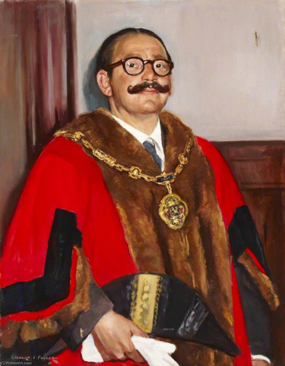 Wikioo.org - The Encyclopedia of Fine Arts - Painting, Artwork by Leonard John Fuller - Councillor John Wells, Lord Mayor of Westminster (1971–1972)