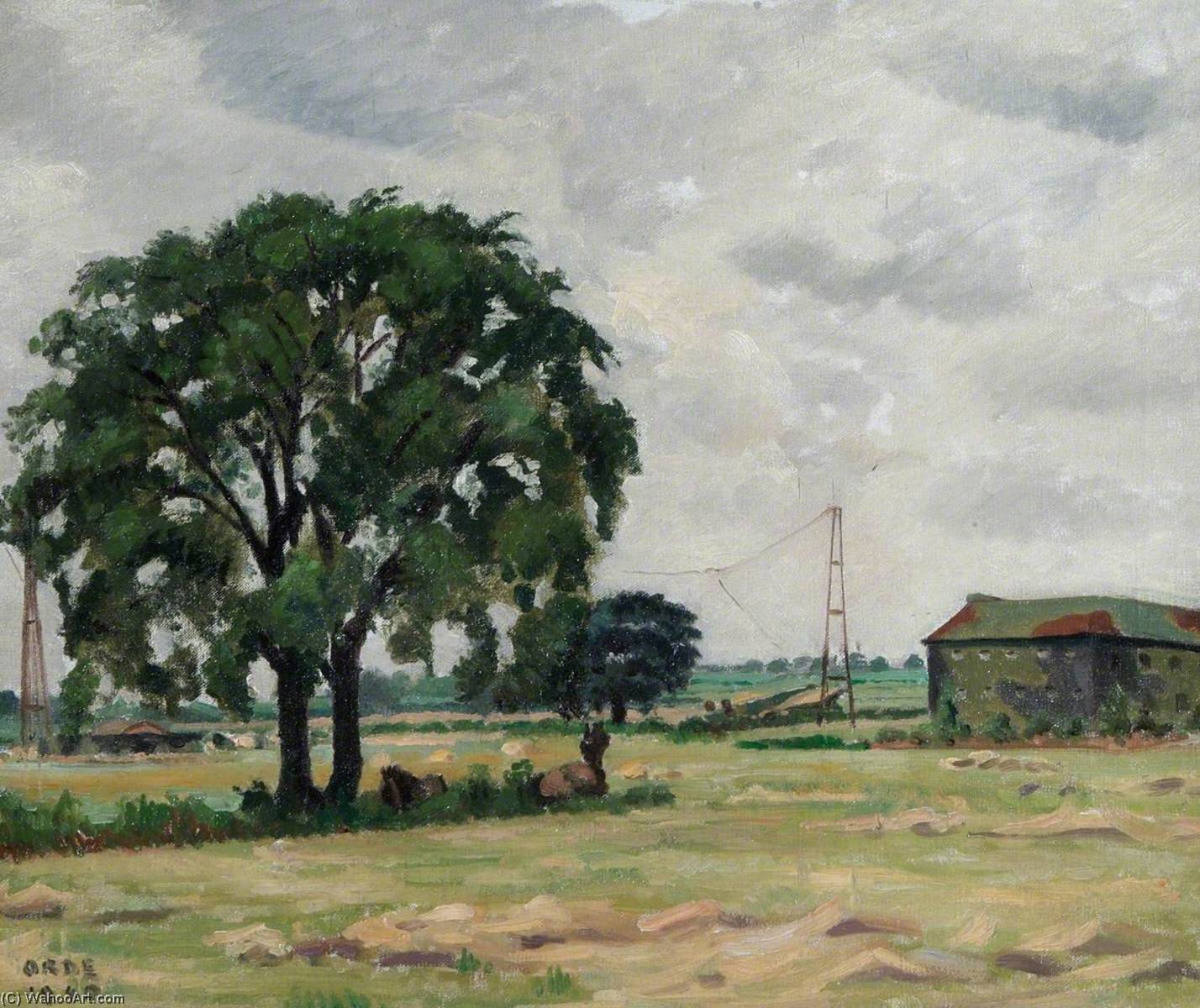 Wikioo.org - The Encyclopedia of Fine Arts - Painting, Artwork by Cuthbert Julian Orde - Wireless Station at RAF Dishforth