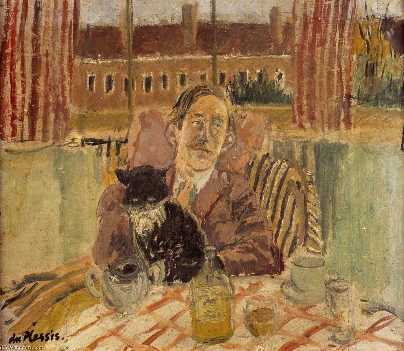 WikiOO.org - Enciklopedija dailės - Tapyba, meno kuriniai Enslin Du Plessis - Kyffin Williams (1918–2006), Seated at a Table