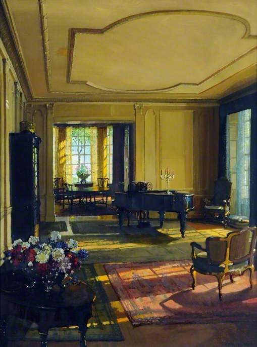 Wikioo.org - The Encyclopedia of Fine Arts - Painting, Artwork by Herbert Davis Richter - An Artist's Music Room