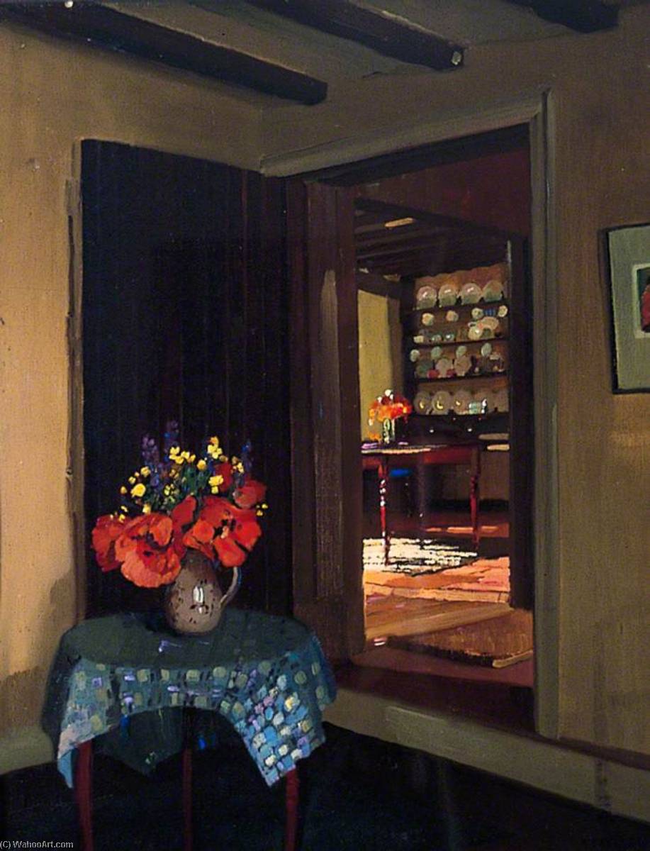Wikioo.org - The Encyclopedia of Fine Arts - Painting, Artwork by Herbert Davis Richter - A Cottage Interior