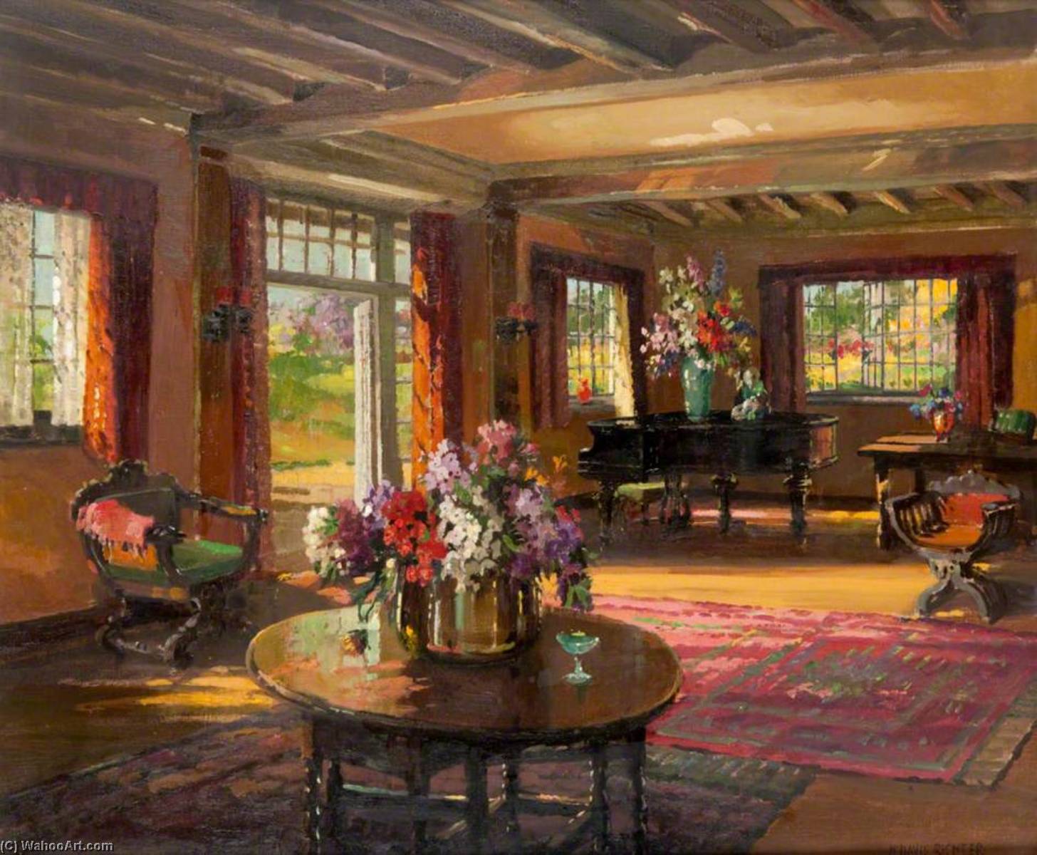 Wikioo.org - The Encyclopedia of Fine Arts - Painting, Artwork by Herbert Davis Richter - A Garden Room