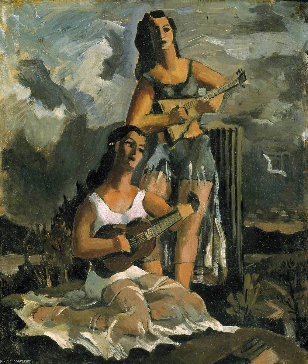 Wikioo.org - The Encyclopedia of Fine Arts - Painting, Artwork by Kenneth Rowntree - The Guitar Players