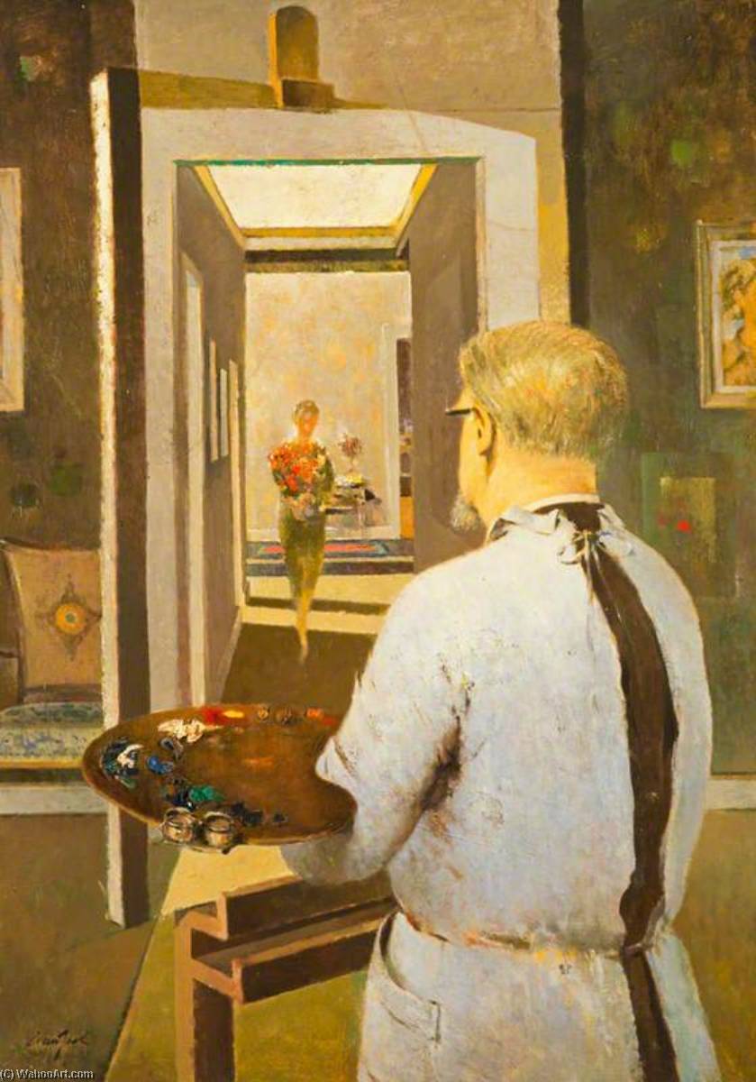 Wikioo.org - The Encyclopedia of Fine Arts - Painting, Artwork by Hugh Adam Crawford - Hugh Adam Crawford (1898–1982), Artist, Self Portrait