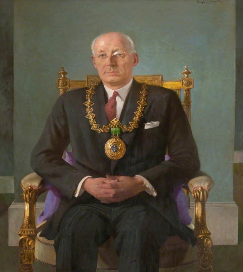 Wikioo.org - The Encyclopedia of Fine Arts - Painting, Artwork by Hugh Adam Crawford - Lord Provost William Hughes (1912–2000), CBE, DL, JP, Lord Provost of Dundee (1954–1960)