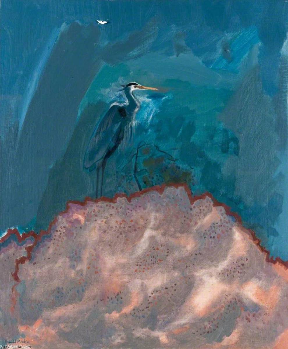 Wikoo.org - موسوعة الفنون الجميلة - اللوحة، العمل الفني David Alan Redpath Michie - Great Blue Heron
