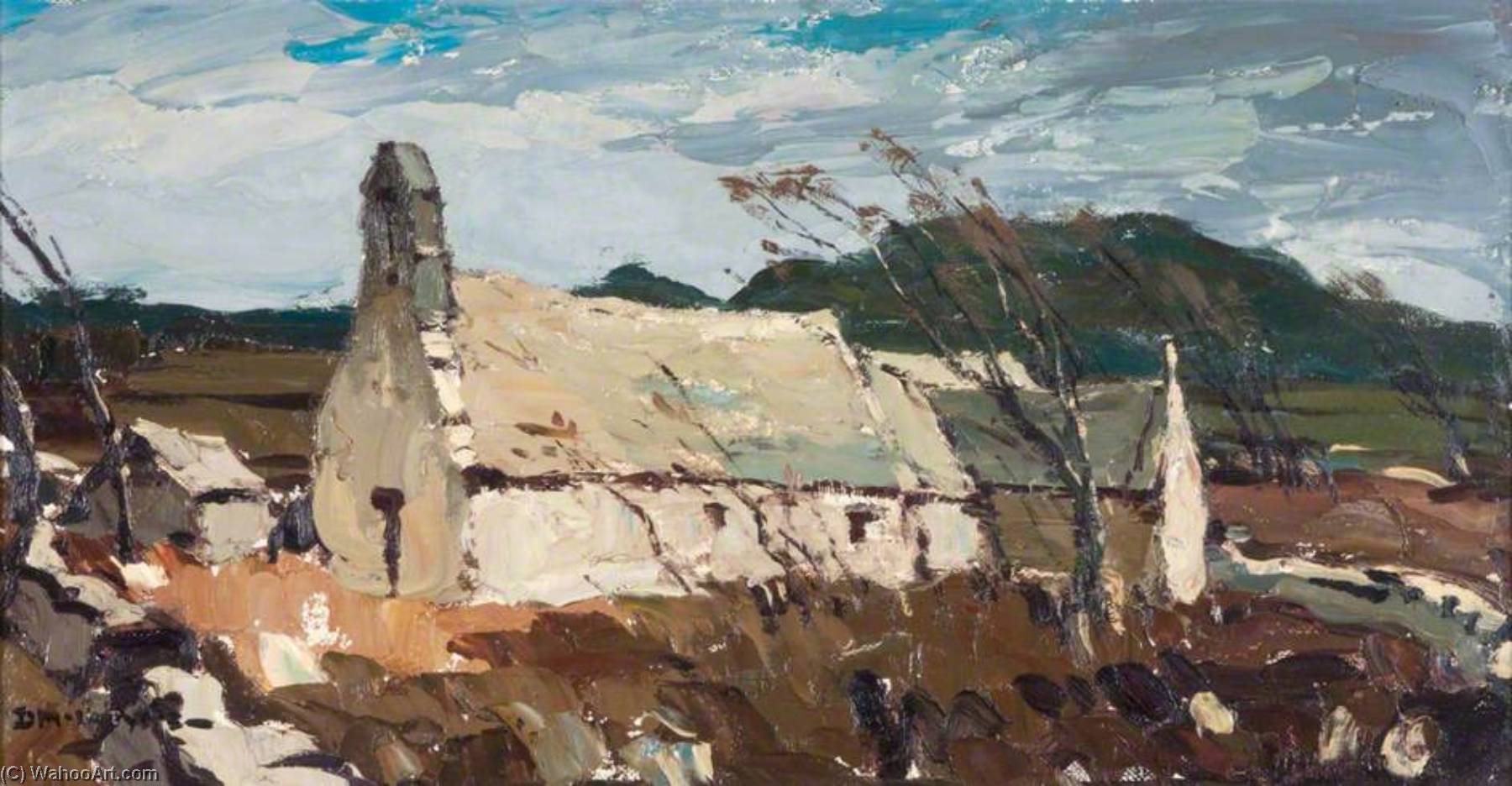 Wikioo.org - The Encyclopedia of Fine Arts - Painting, Artwork by Donald Mcintyre - Old Church, Anglesey