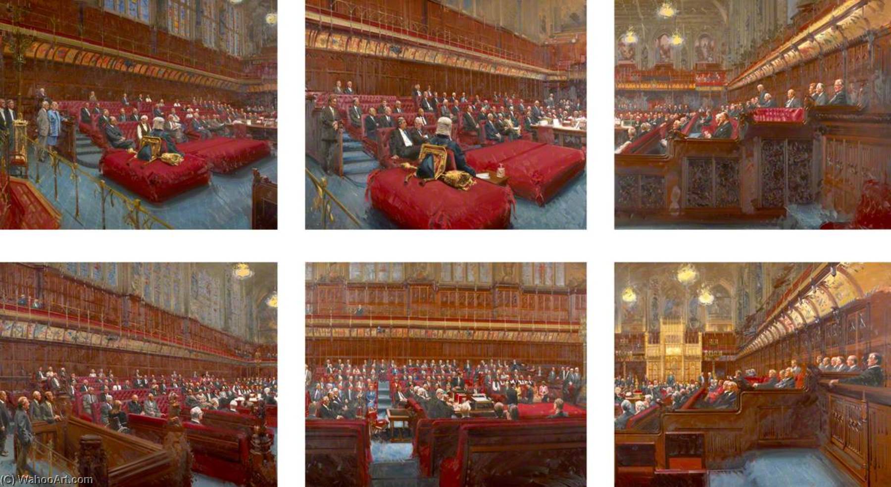 Wikioo.org - The Encyclopedia of Fine Arts - Painting, Artwork by Andrew Festing - The House of Lords Debating the Queen's Speech, November 1995