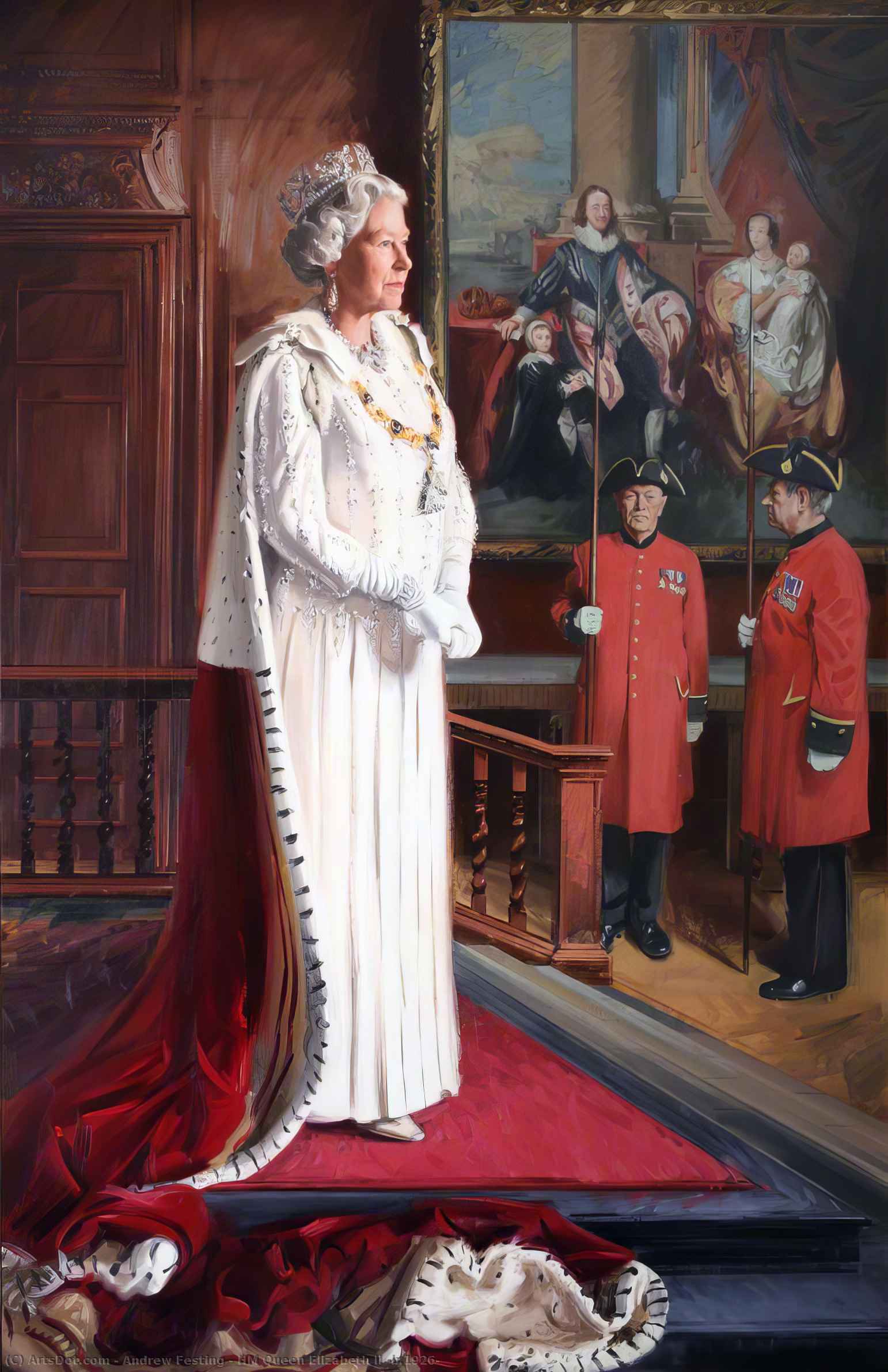 Wikioo.org - The Encyclopedia of Fine Arts - Painting, Artwork by Andrew Festing - HM Queen Elizabeth II (b.1926)