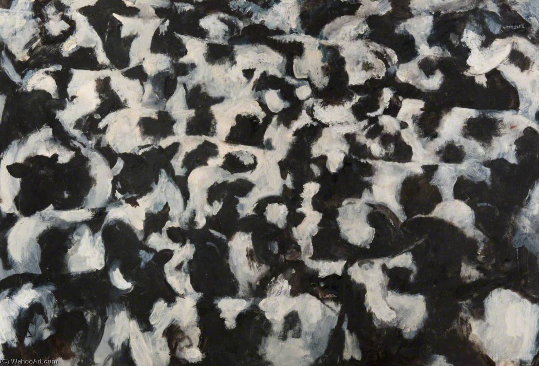 Wikoo.org - موسوعة الفنون الجميلة - اللوحة، العمل الفني Joseph Byres Edwards - Cows (verso)