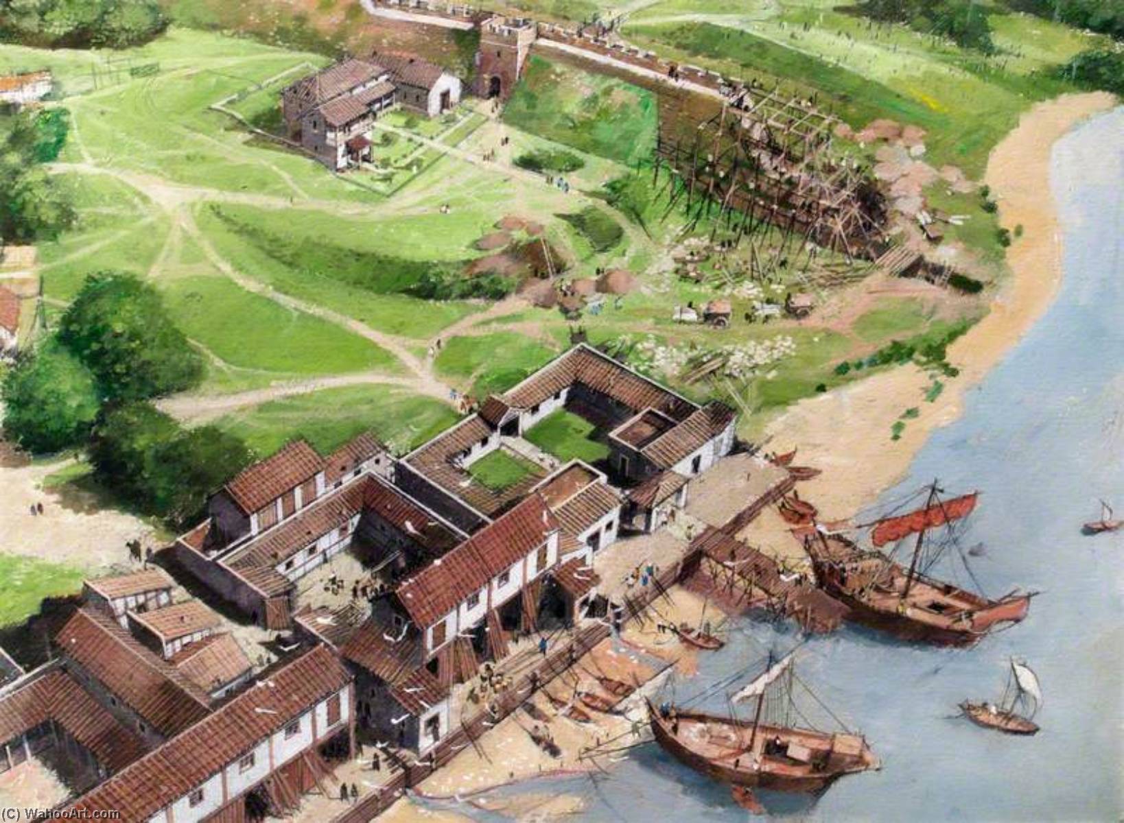 Wikioo.org - สารานุกรมวิจิตรศิลป์ - จิตรกรรม Ivan Lapper - Artist's Impression of the Tower of London Site, c.AD200