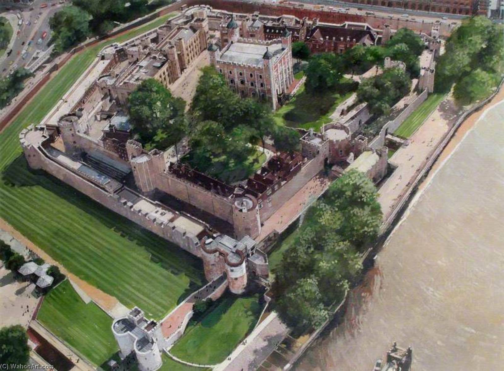 Wikioo.org - The Encyclopedia of Fine Arts - Painting, Artwork by Ivan Lapper - Artist's Impression of the Tower of London Site, 1999