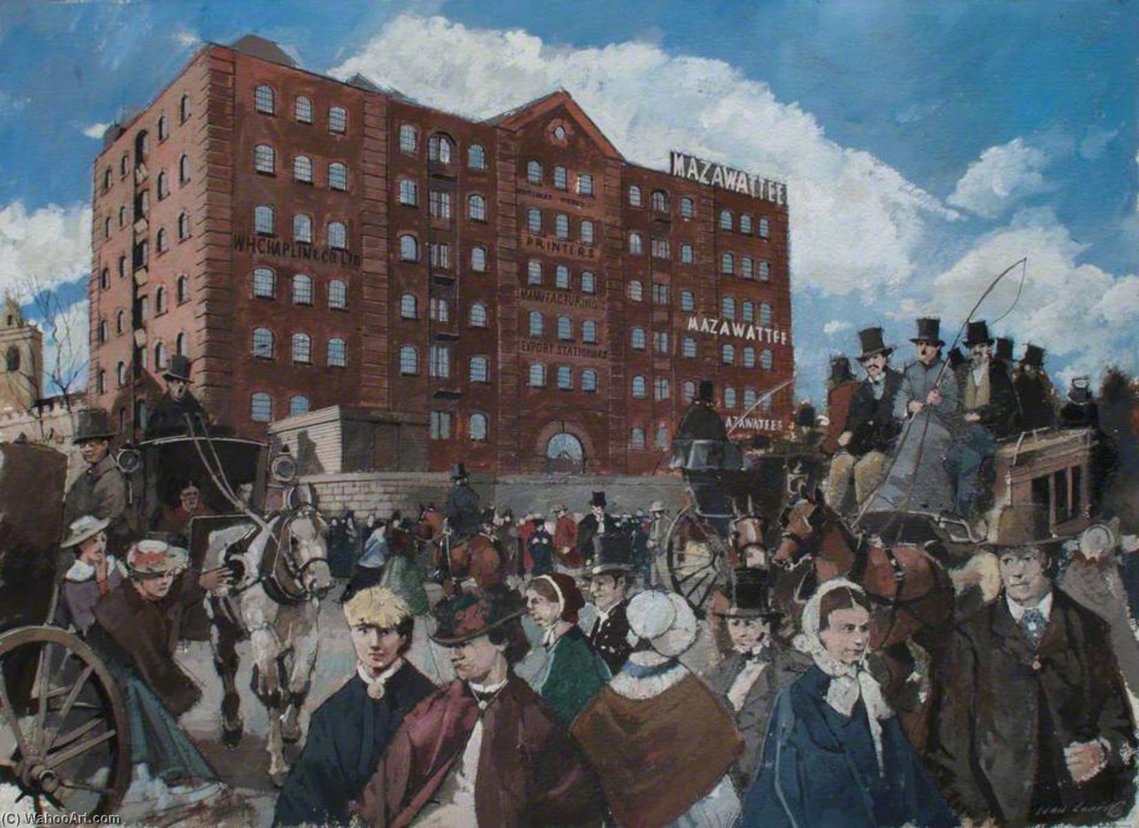 Wikioo.org - The Encyclopedia of Fine Arts - Painting, Artwork by Ivan Lapper - Reconstructed View of the Mazawattee Tea Warehouse on Tower Hill, c.1860