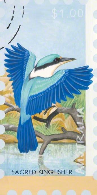 Wikioo.org - The Encyclopedia of Fine Arts - Painting, Artwork by Antonia Phillips - 'Dreams of Australia' Series, Sacred Kingfisher