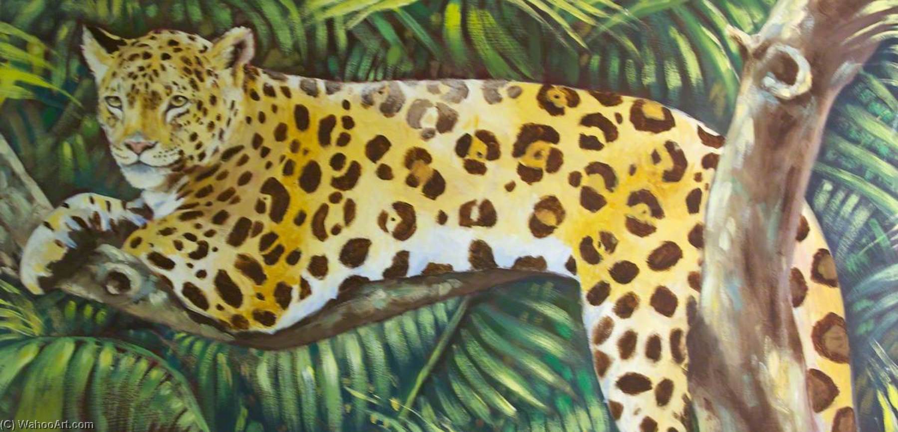 Wikioo.org - Bách khoa toàn thư về mỹ thuật - Vẽ tranh, Tác phẩm nghệ thuật Alexandra Jane Davies - Tropical Bird Frieze Leopard