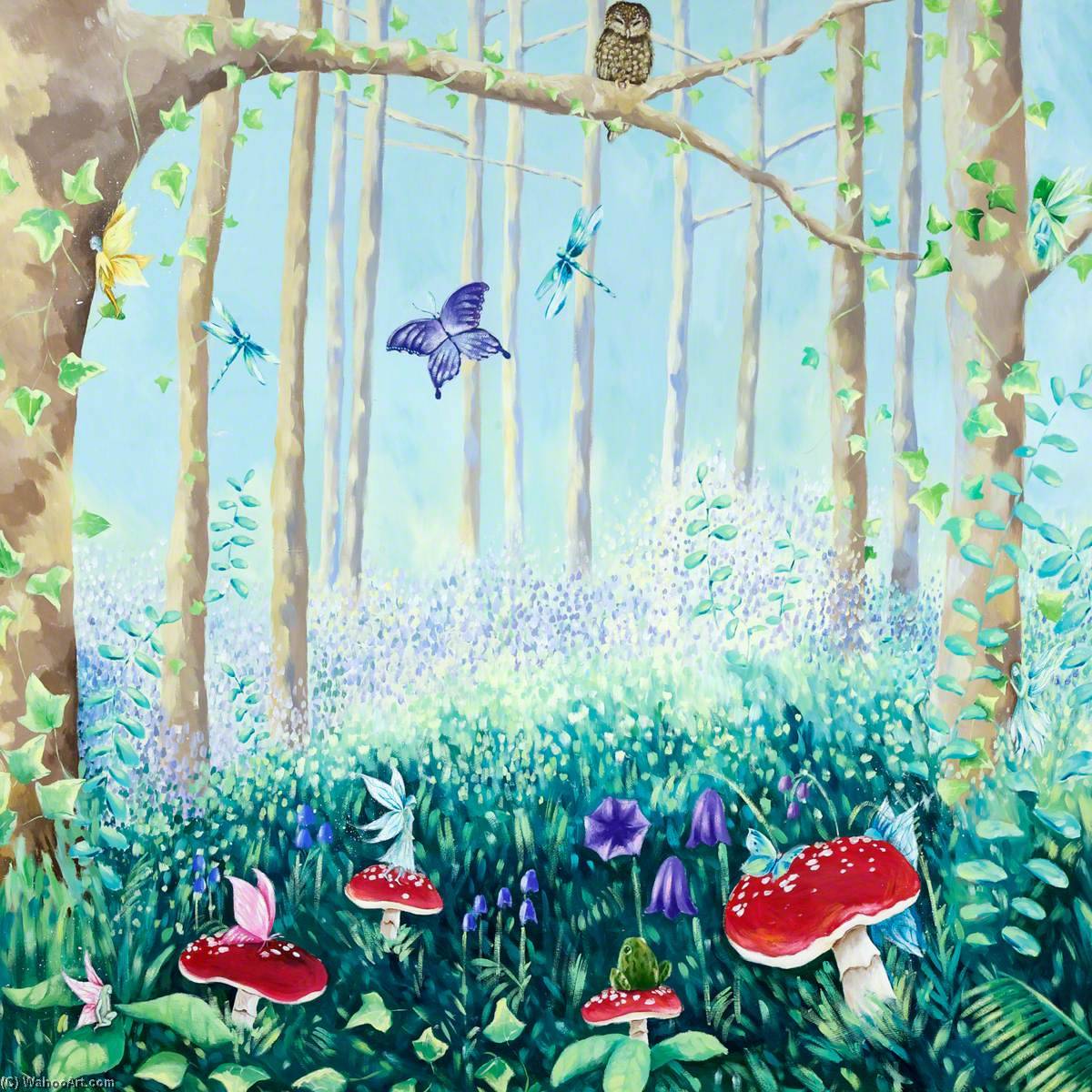Wikioo.org - The Encyclopedia of Fine Arts - Painting, Artwork by Alexandra Jane Davies - Distraction Panels Fairy Woodland