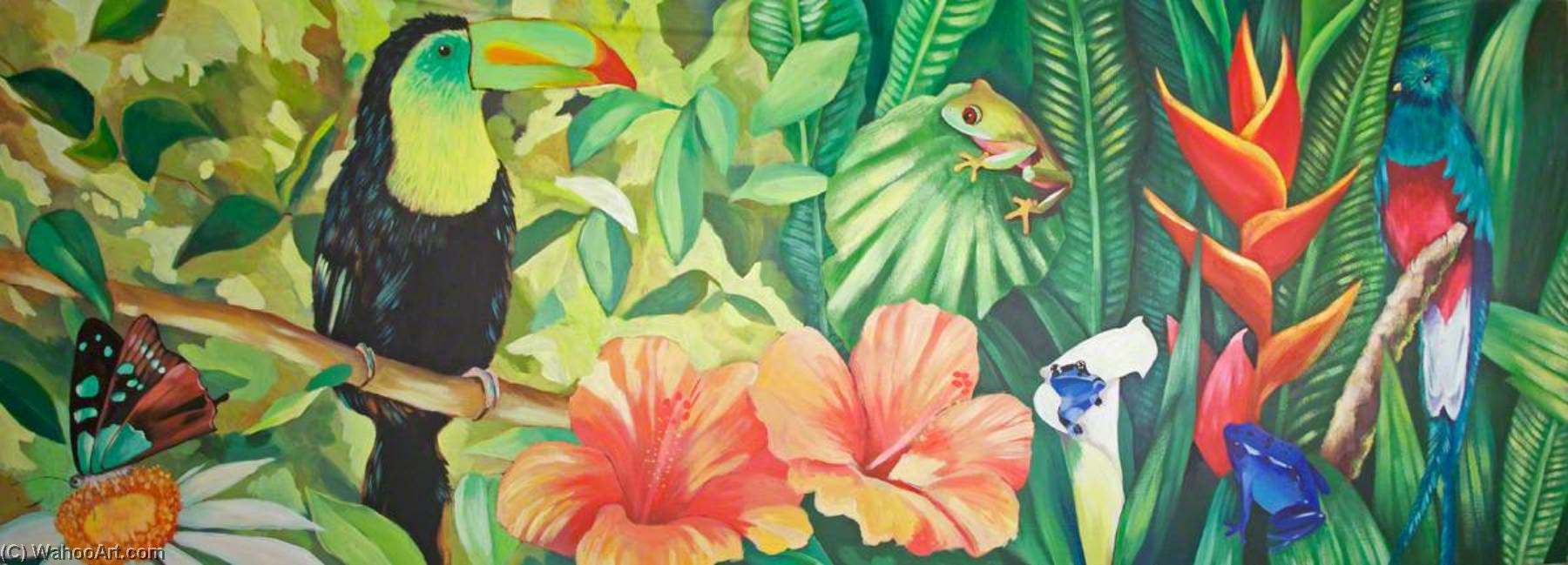 Wikioo.org – L'Enciclopedia delle Belle Arti - Pittura, Opere di Alexandra Jane Davies - tropicale Uccello  fregio