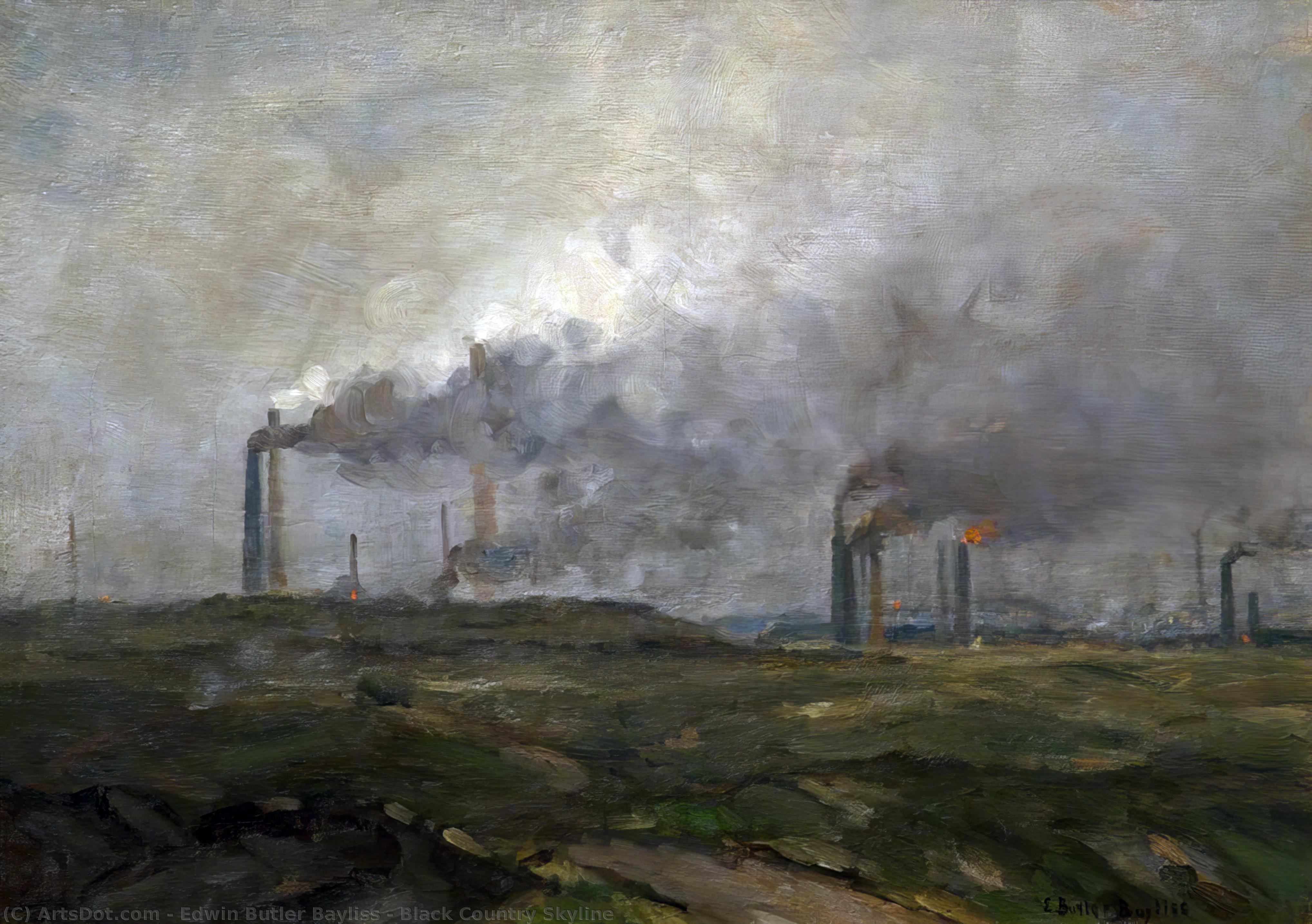 Wikioo.org - The Encyclopedia of Fine Arts - Painting, Artwork by Edwin Butler Bayliss - Black Country Skyline