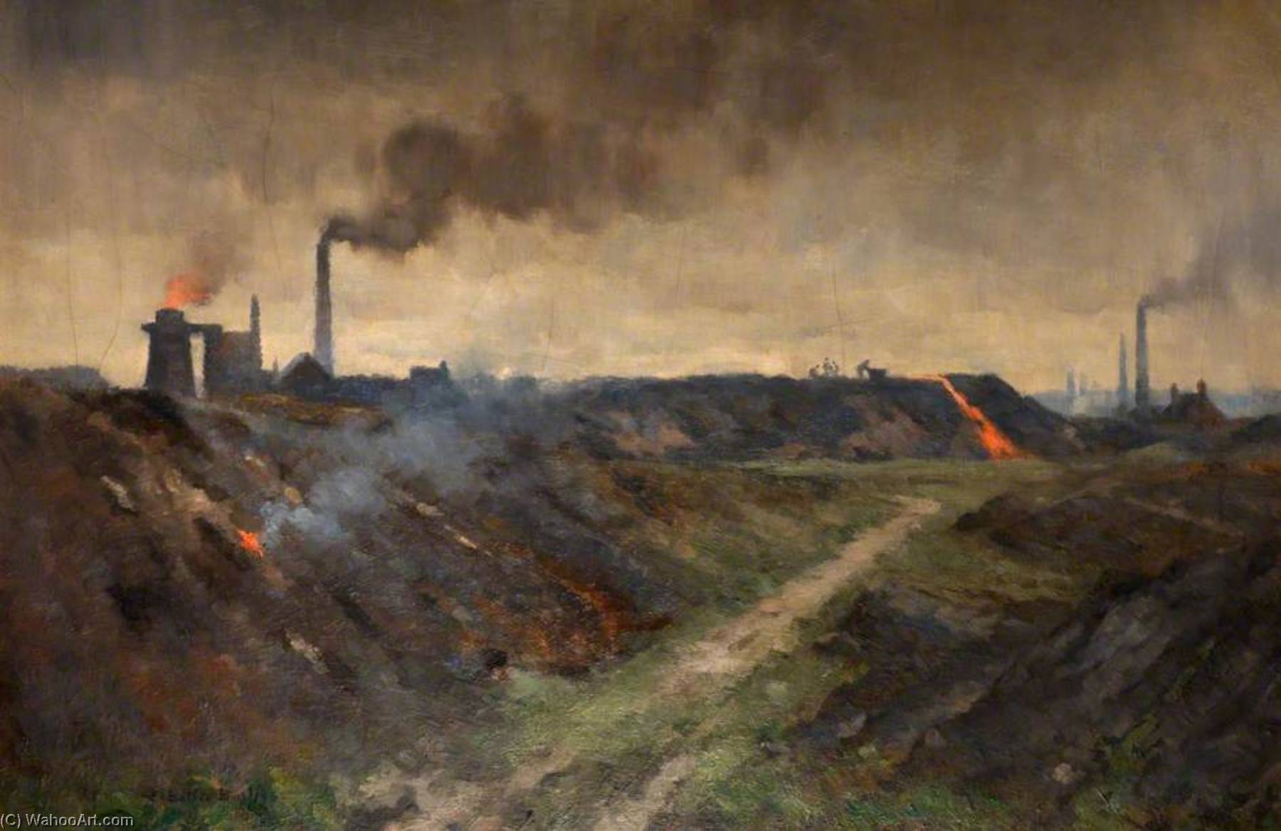 Wikioo.org - The Encyclopedia of Fine Arts - Painting, Artwork by Edwin Butler Bayliss - Tipping the Slag