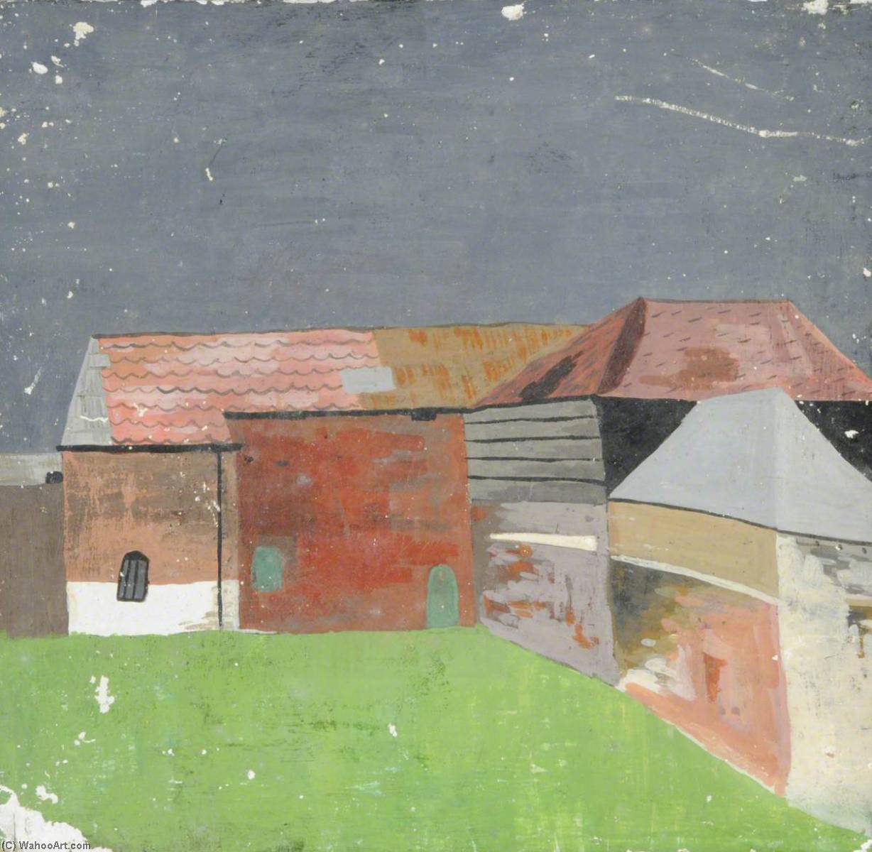 Wikioo.org - The Encyclopedia of Fine Arts - Painting, Artwork by Rosamund Ross - Farm Buildings