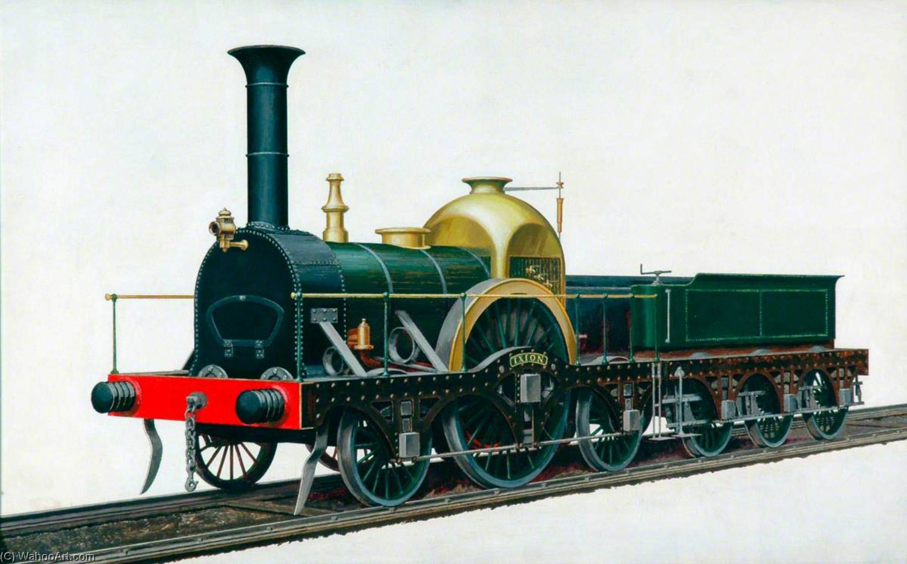 Wikioo.org - The Encyclopedia of Fine Arts - Painting, Artwork by Henry Maurice Whitcombe - Great Western Railway Firefly Class 2–2–2 Locomotive 'Ixion'